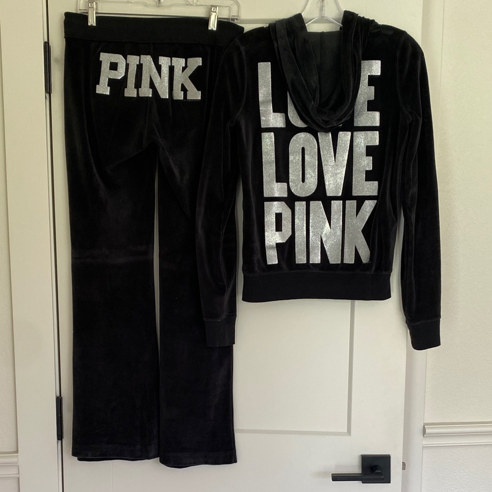 Victoria’s Secret Black VelourJigger Set | Size XS